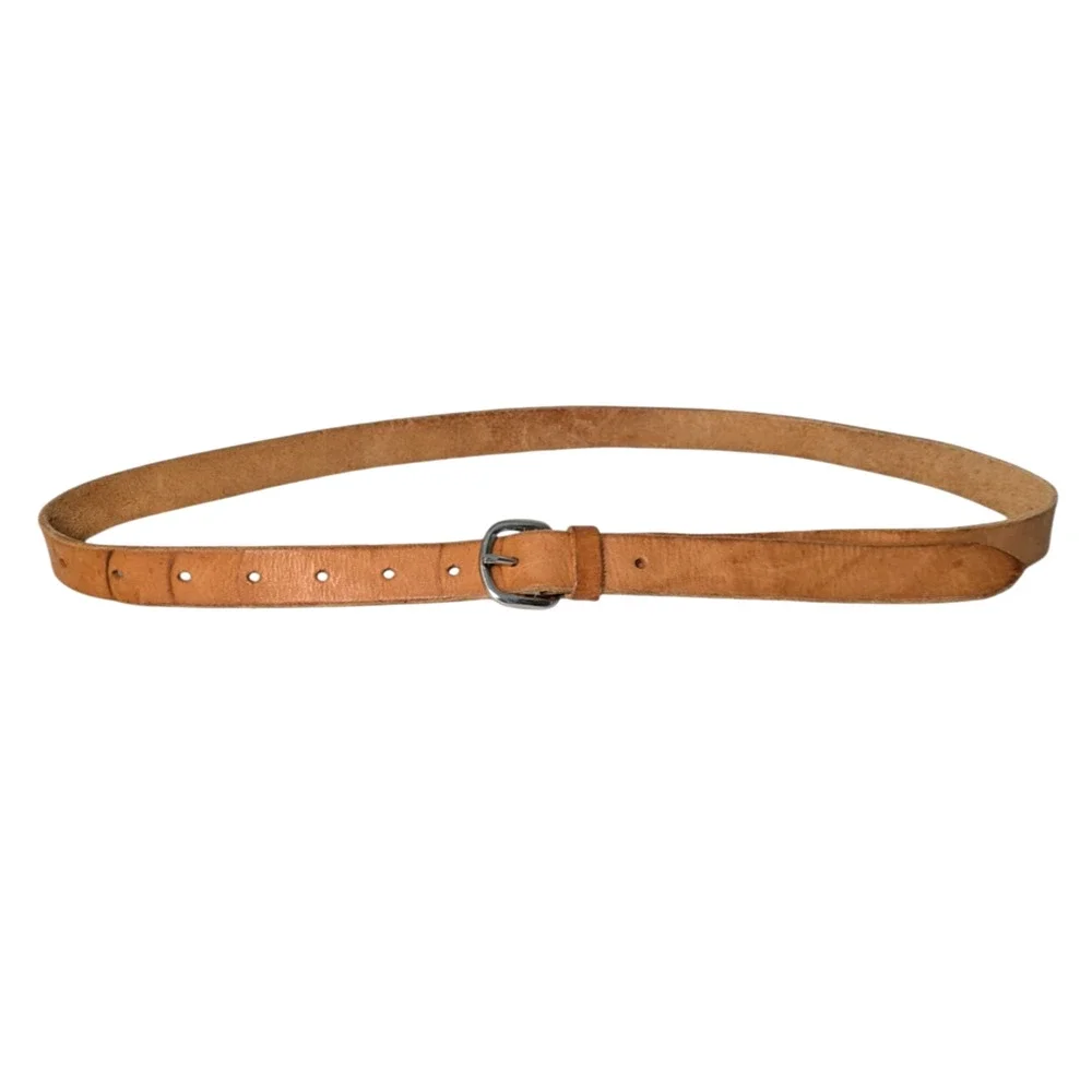 Skip Jochim Beige Tan Brown Handmade Leather Belt Evansville Indiana Bespoke